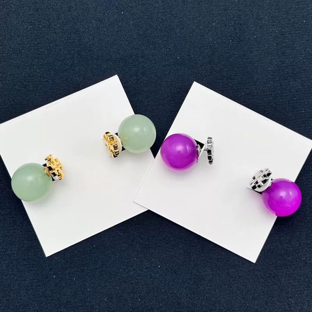 Tory Burch Pair Colorful Resin Ball Front Back Earrings
